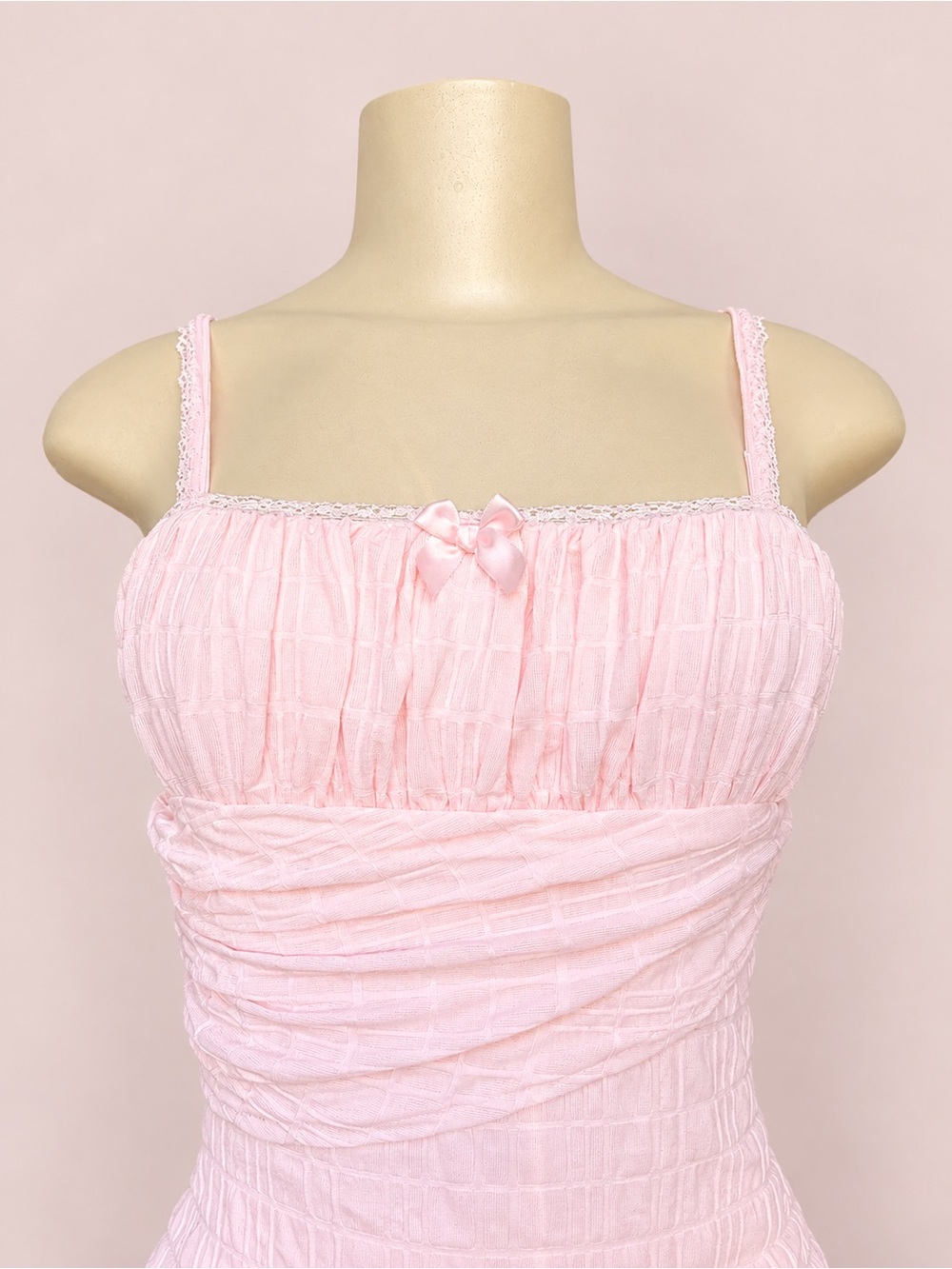 Outcast Pink Ruched Square-Neck Mini Dress - Picture 3 of 4
